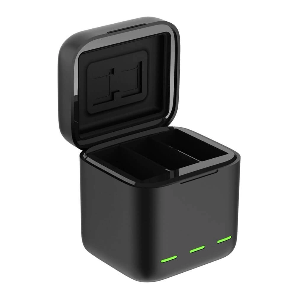 Carregador Triplo para GoPro Hero 12 / 11 / 10 / 9 Black - Telesin Box Design