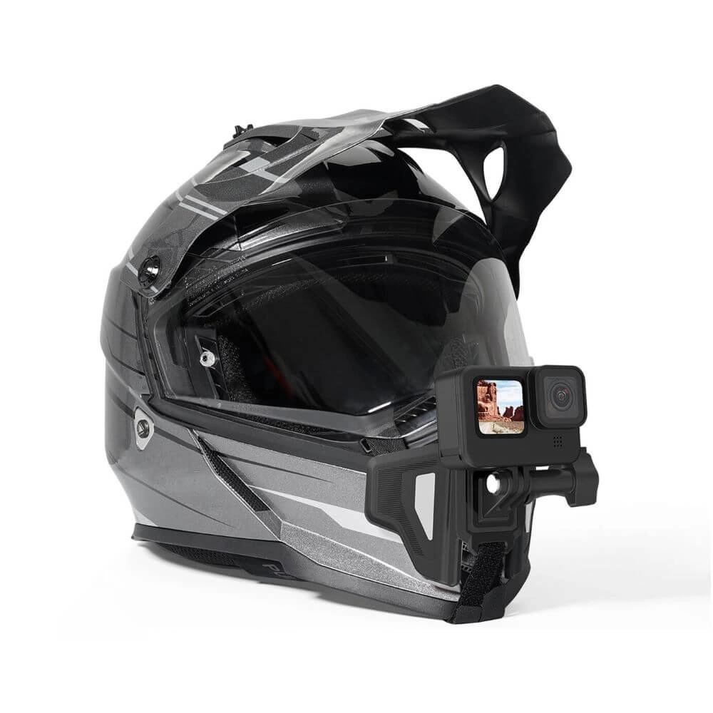 Suporte de Capacete Queixo para GoPro e Câmeras Similares - Telesin Cor Cinza
