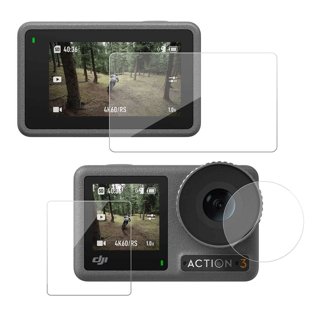 Película de Vidro para Câmera DJI Osmo Action 3 e 4 - Telesin