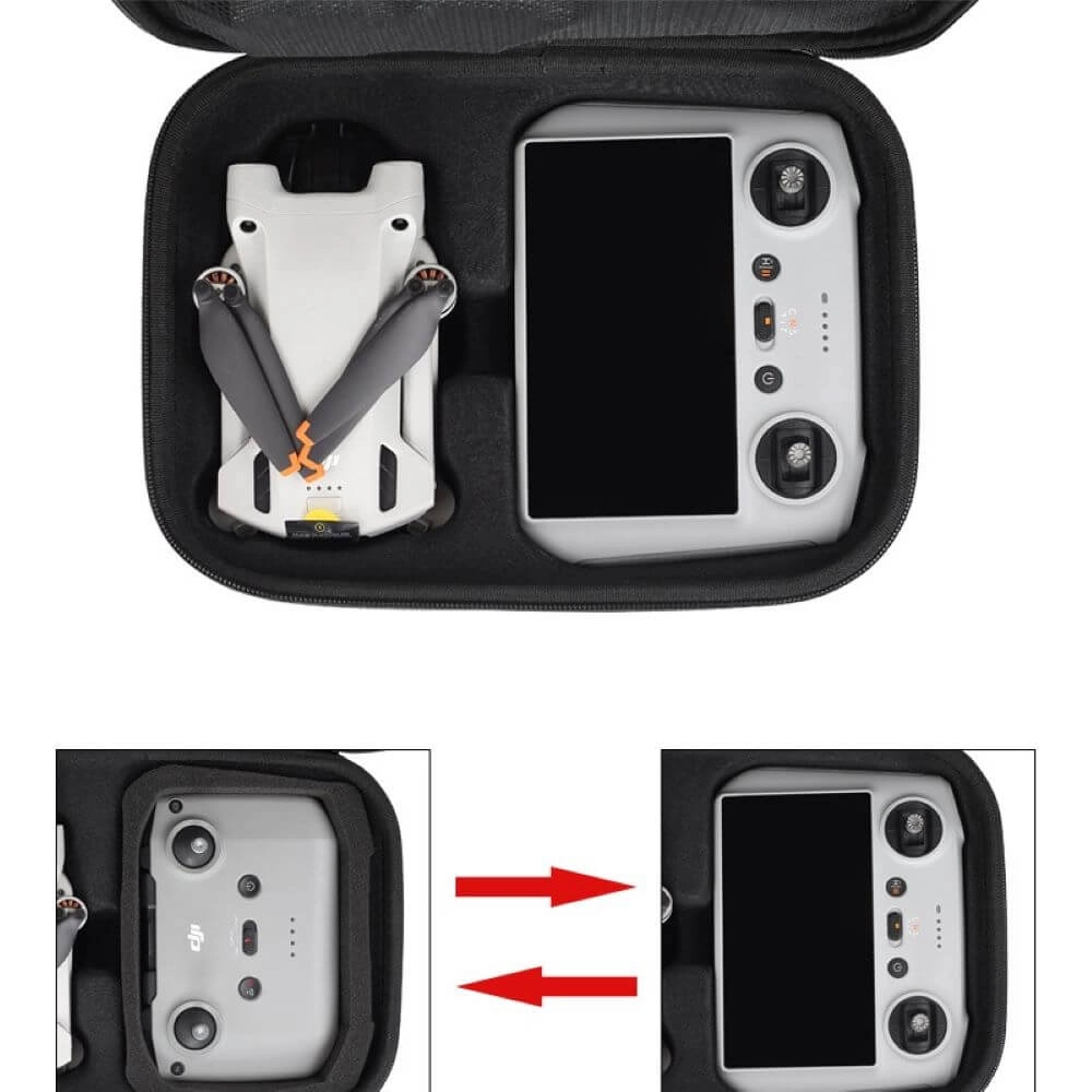 Mini Maleta para Drone DJI Mini 3 Pro e Controle - Cor Preto