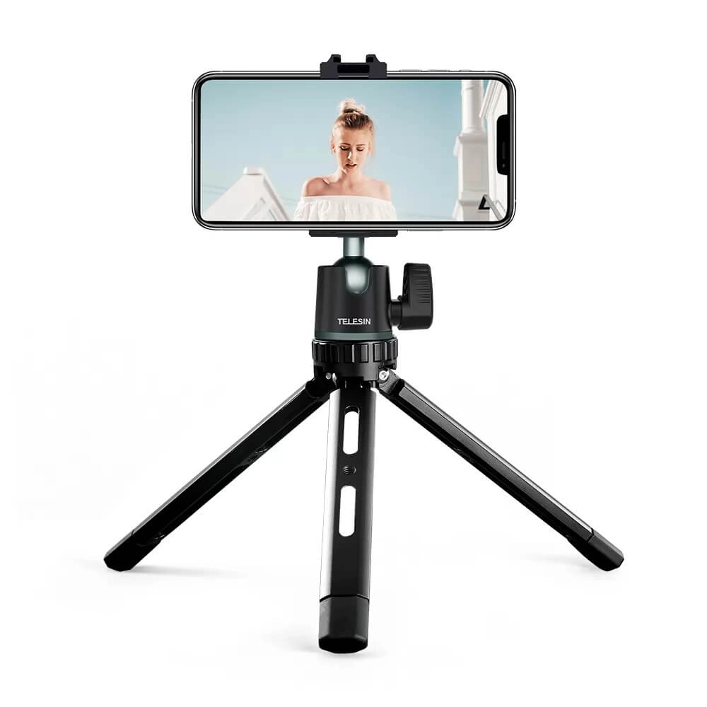 Tripé para Celular e Câmeras DSLR com Estrutura em Alumínio - Telesin