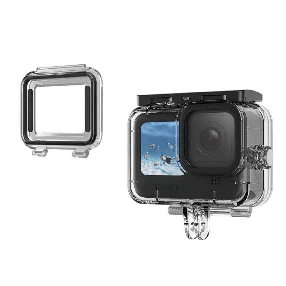 Caixa Estanque para GoPro Hero 13 / 12 / 11 / 10 / 9 Black com Tampa Extra - Telesin