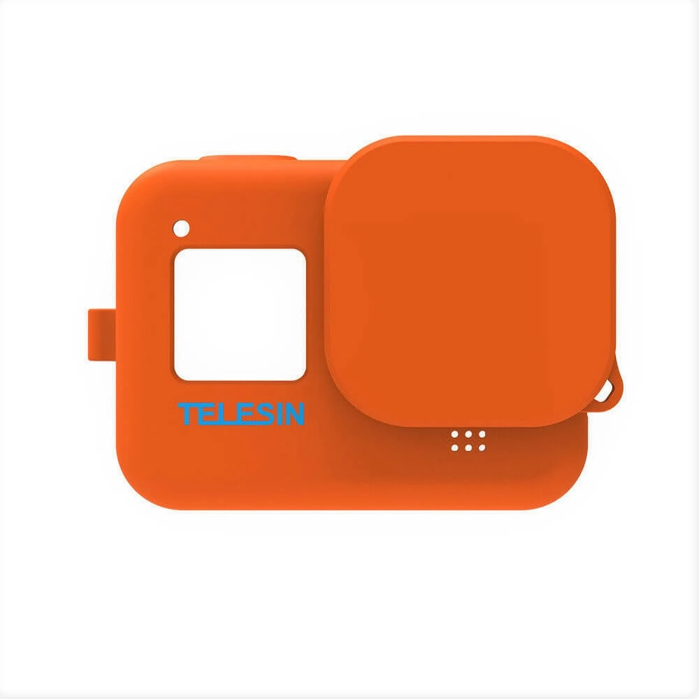 Capa de Silicone para GoPro Hero 8 Black + Cordão + Tampa - Telesin
