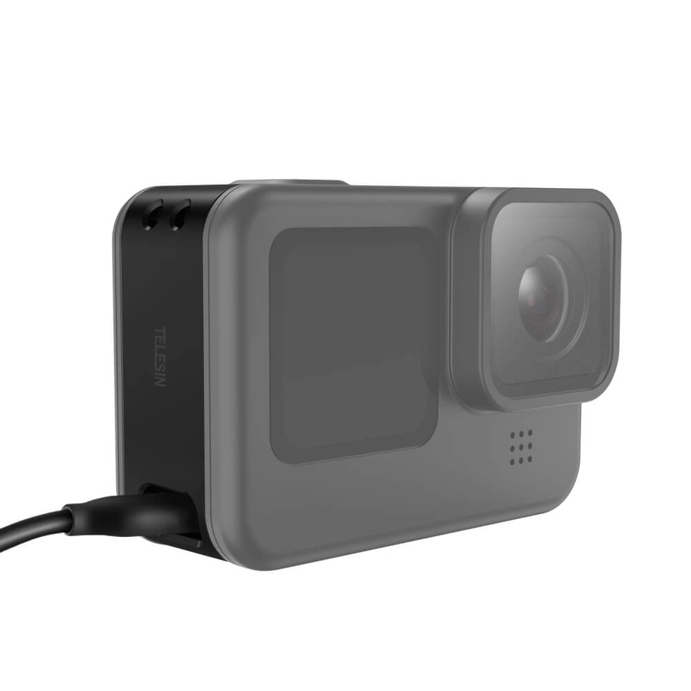 Porta Lateral para GoPro Hero 13 / 12 / 11 / 10 / 9 Black com Abertura Carregamento - Telesin