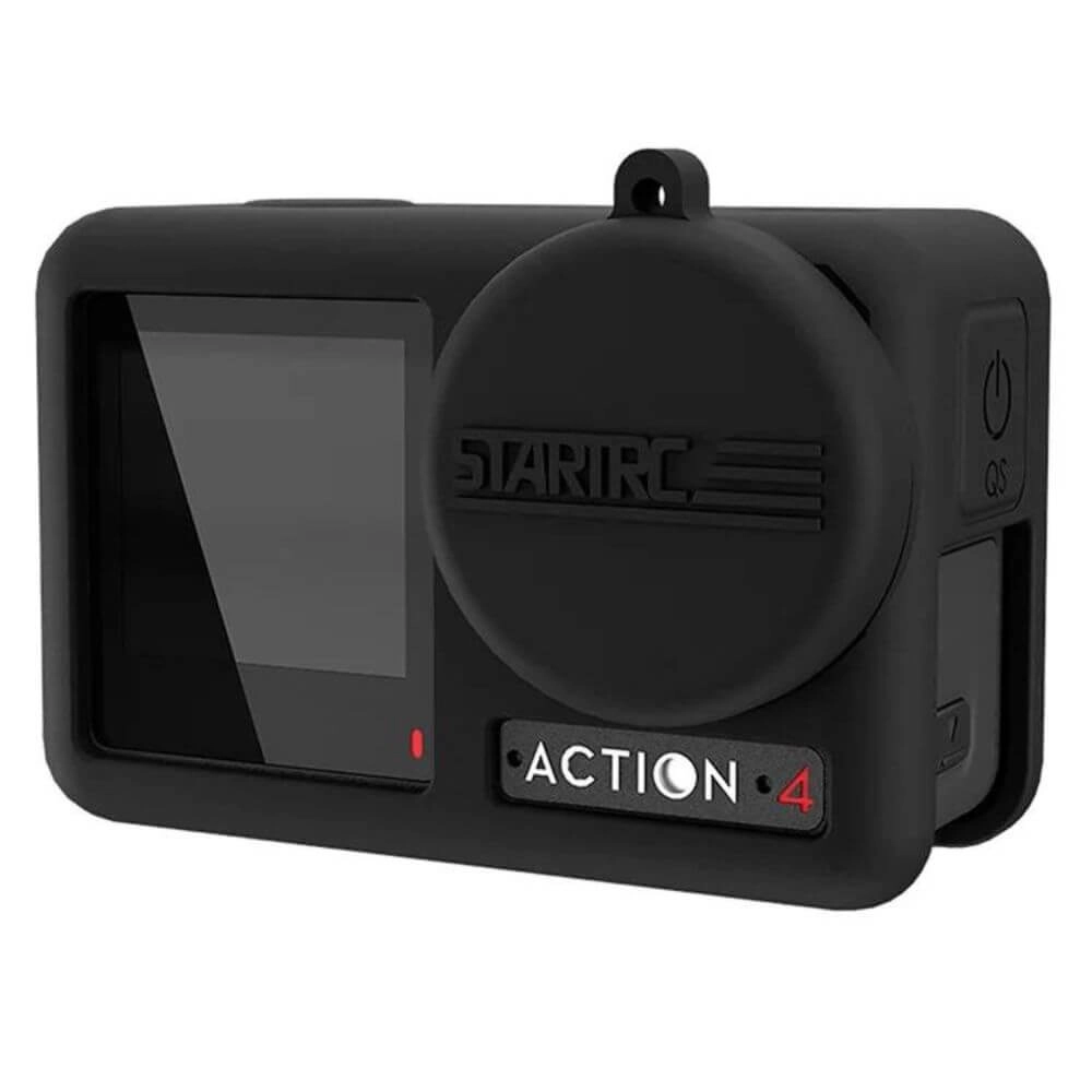 Capa de Silicone para DJI Osmo Action 3 / 4 + Cordão Pulso + Protetor de Lente - StartRC