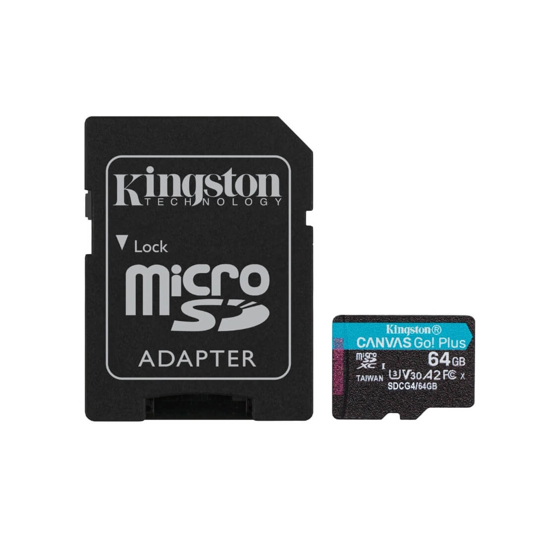 Cartão MicroSDXC 64GB Kingston Canvas Go! Plus UHS-I U3 V30 A2 200mb/s