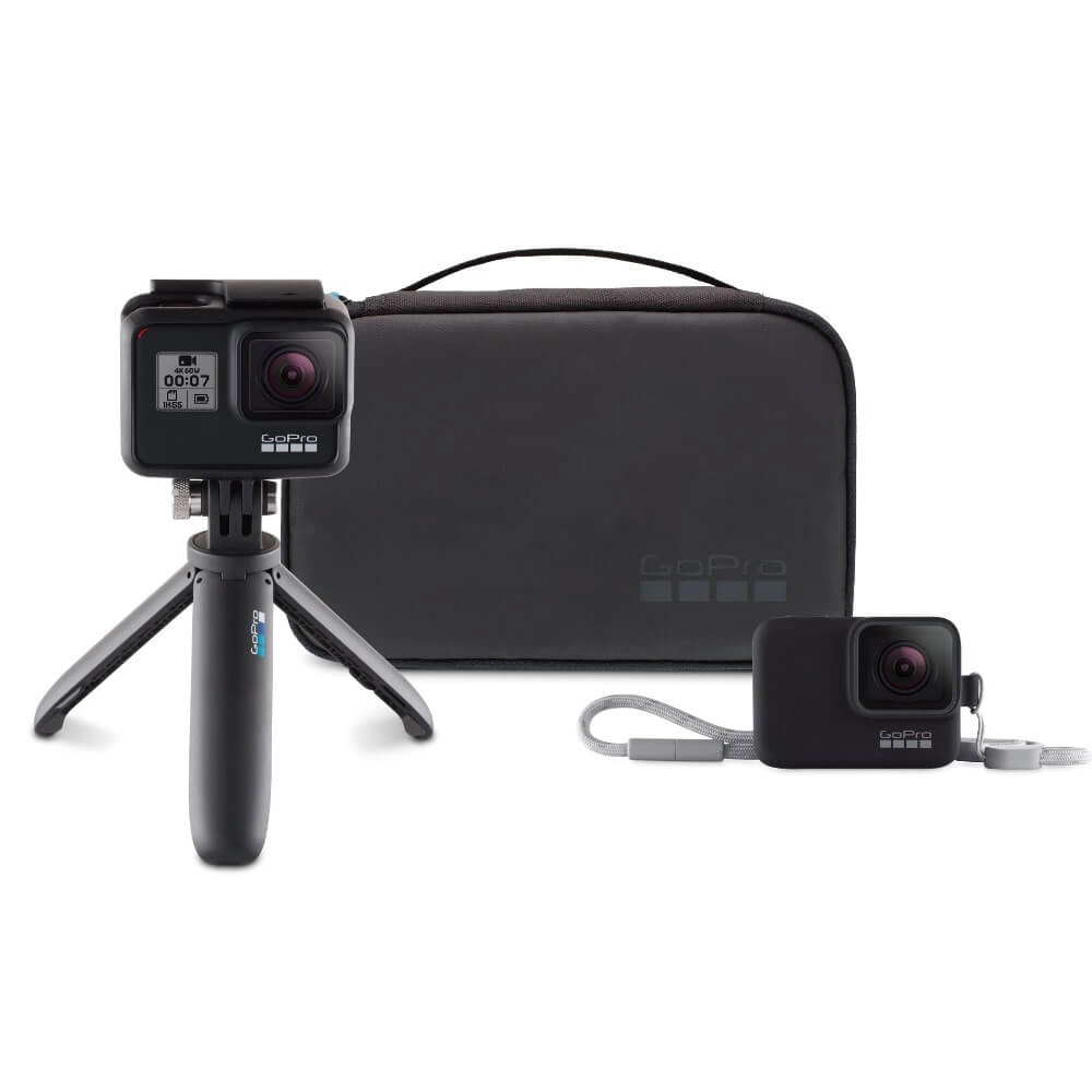 Kit Viagem GoPro - Bastão Shorty + Capa Case Sleeve + Estojo AKTTR-001