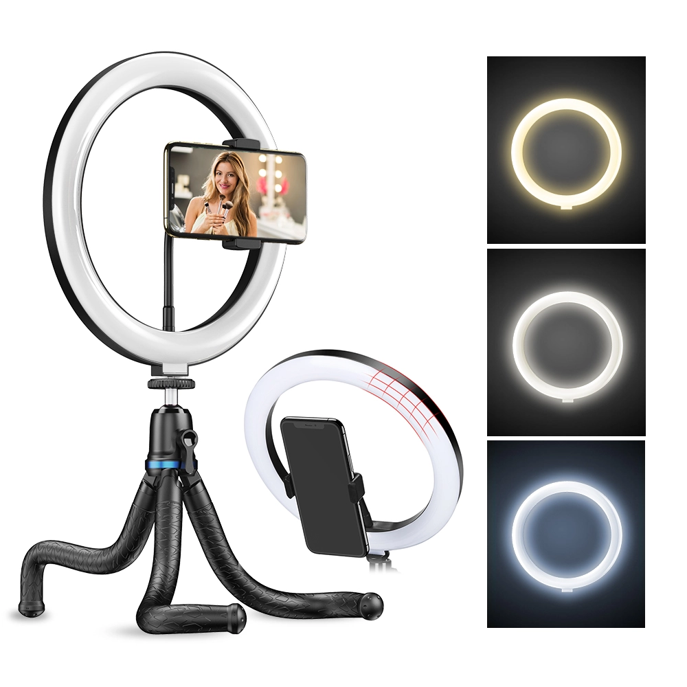 Iluminador Circular de Led Ring Light 26cm com Tripé Flexível - Apexel