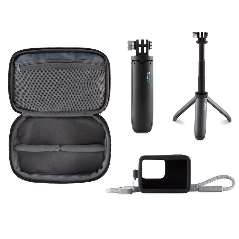 Kit Viagem GoPro - Bastão Shorty + Capa Case Sleeve + Estojo AKTTR-001