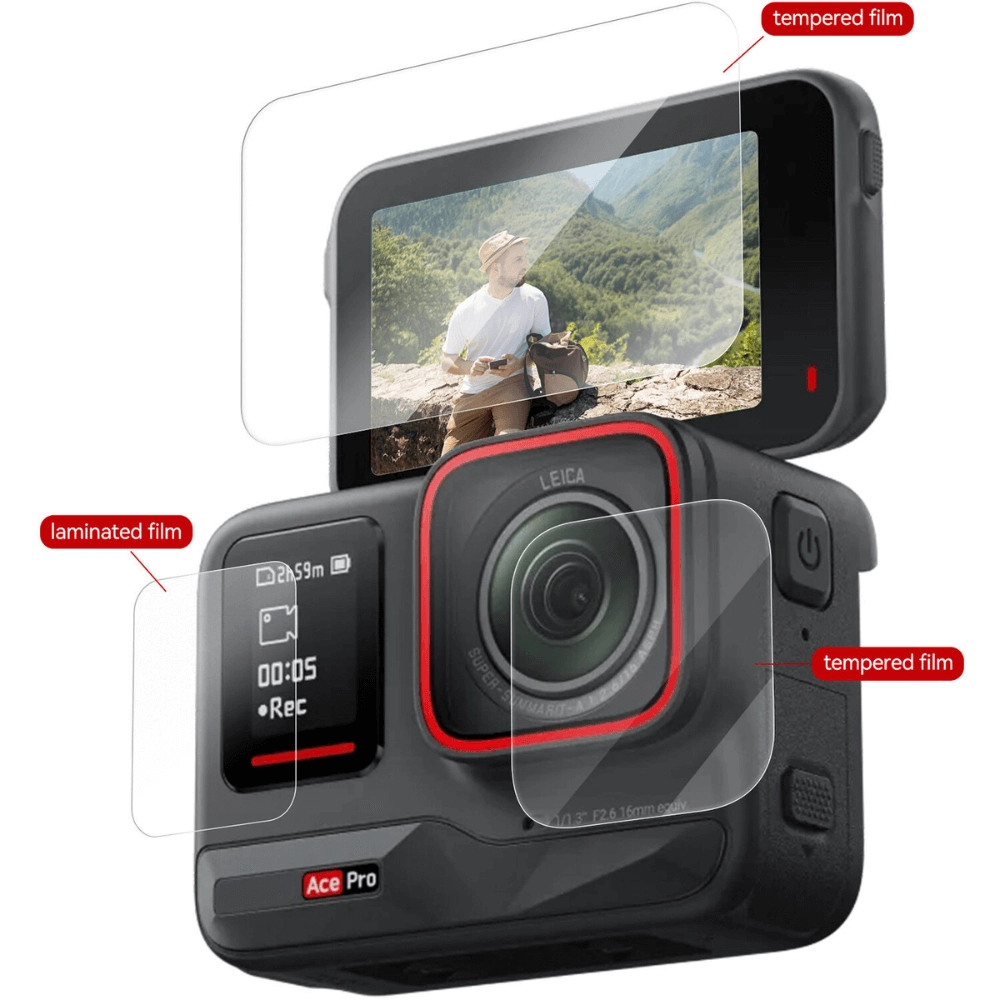 Película de Proteção para Insta360 Ace em Vidro Temperado - Telesin