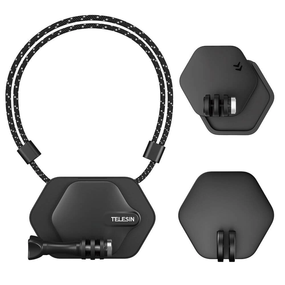 Suporte para Pescoço com Encaixe Magnético para GoPro - Telesin (Kit)