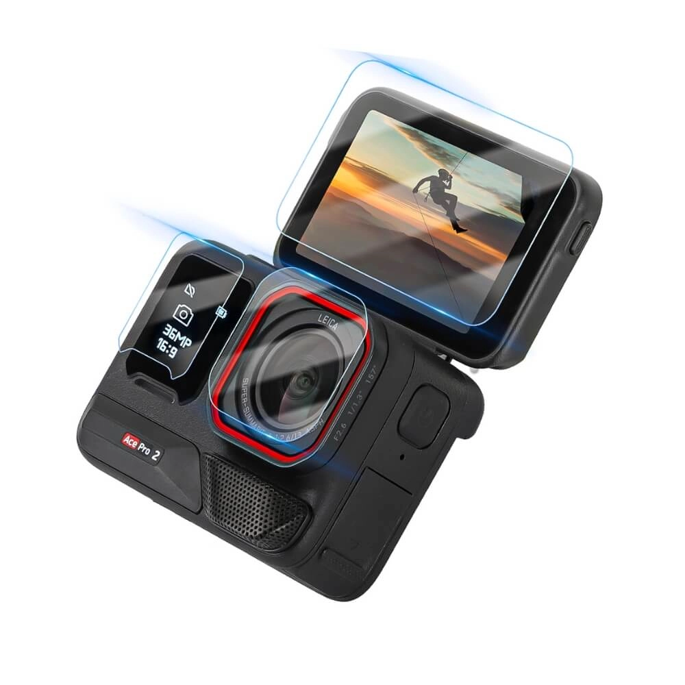 Película de Proteção para Insta360 Ace Pro 2 em Vidro Temperado - Telesin