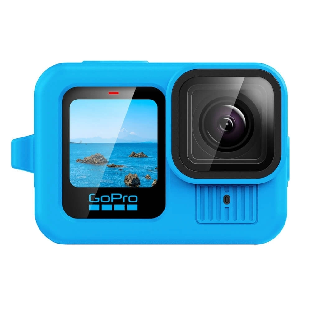 Capa de Silicone para GoPro Hero 13 Black + Tampa para Lente Cor: Azul