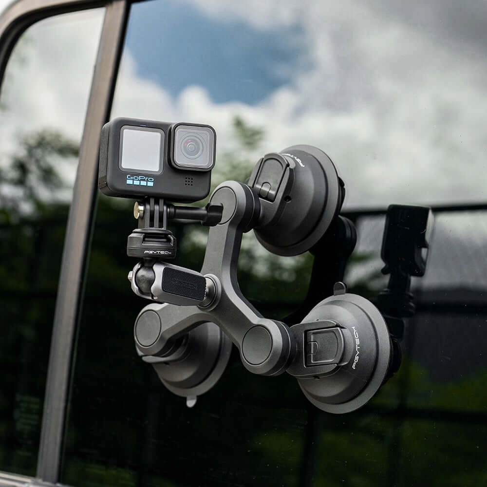 Suporte Ventosa Tripla para GoPro com Sistema Engate Rápido - Pgytech CapLock