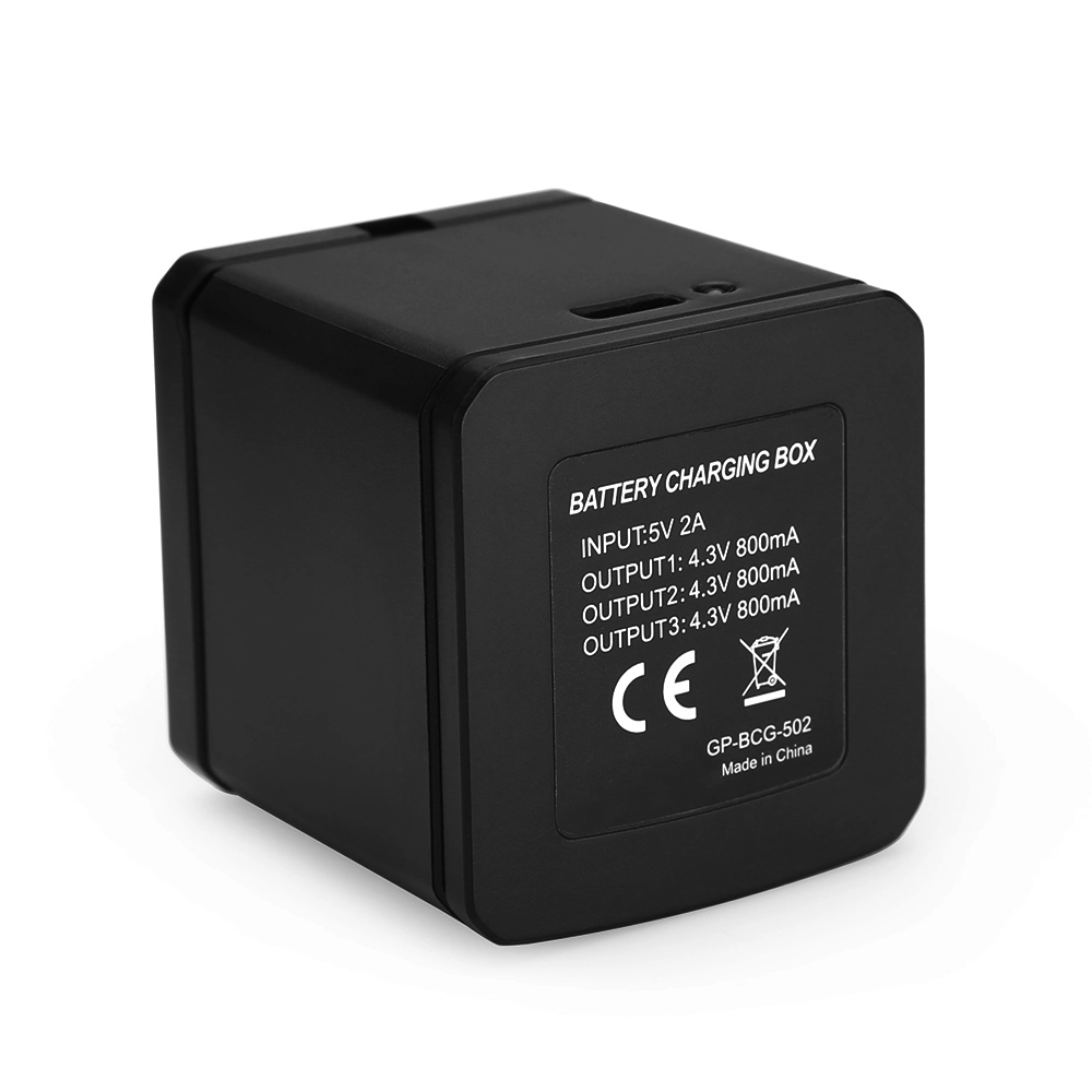 Carregador Triplo Para GoPro Hero 5 6 7 8 Black - Telesin Box Design