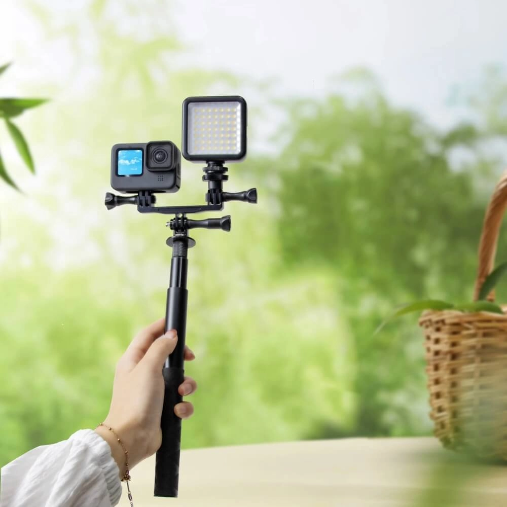 Suporte de Montagem Duplo em Alumínio para GoPro e Similares - FunPro