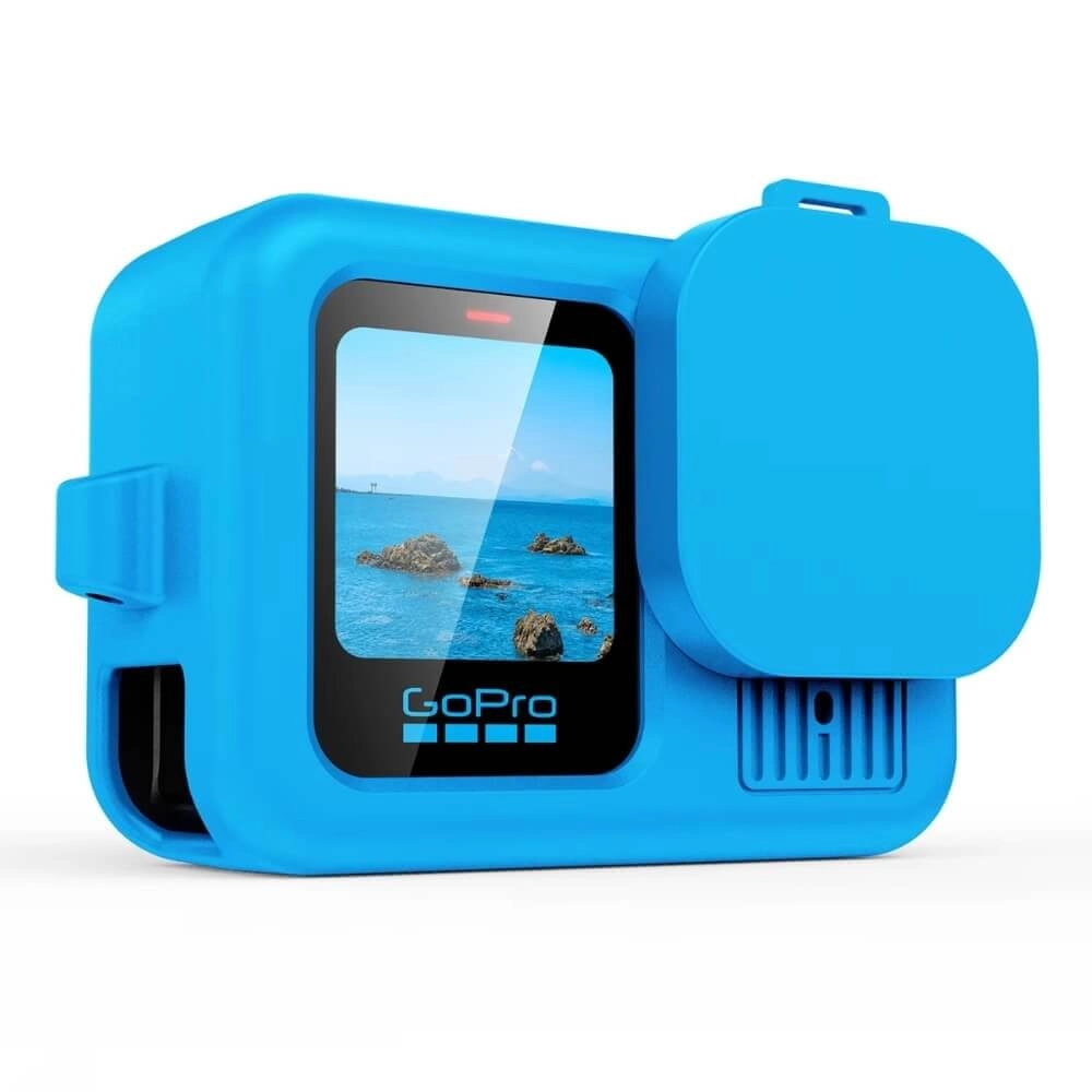 Capa de Silicone para GoPro Hero 13 Black + Tampa para Lente Cor: Azul