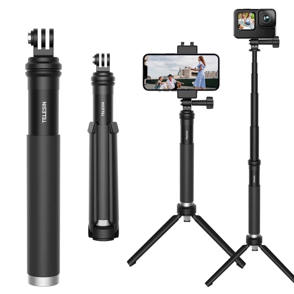 Bastão e Tripé para GoPro / Câmeras Compactas / Celular - Telesin