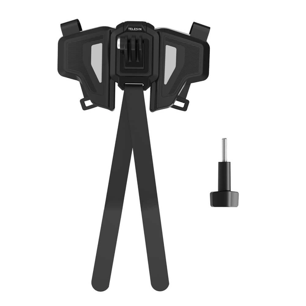 Suporte de Capacete Queixo para GoPro e Câmeras Similares - Telesin Cor Cinza