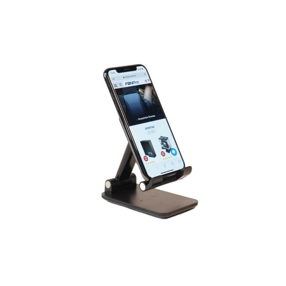Suporte de Mesa Universal para Tablet e Celular - Cor Preto