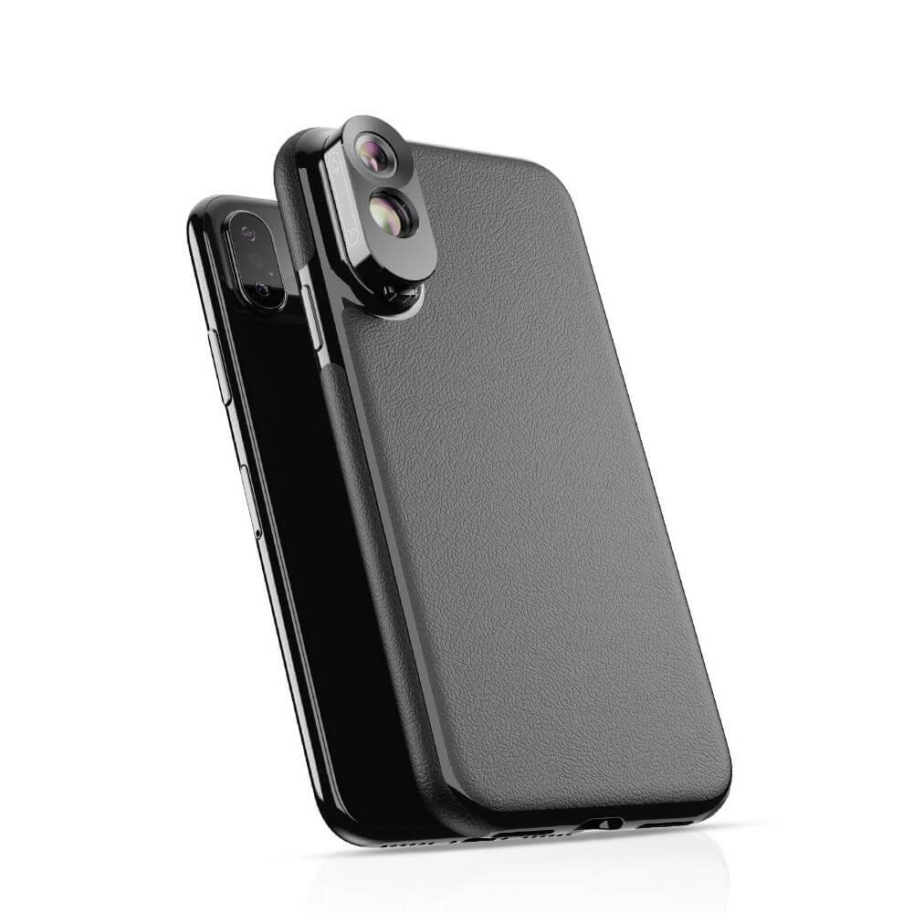 Lente Olho de Peixe e Telefoto + Case para iPhone XS Max Apexel