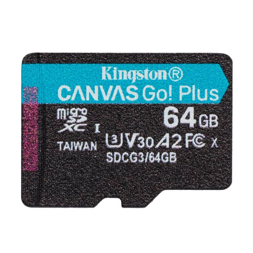 Cartão MicroSDXC 64GB Kingston Canvas Go! Plus UHS-I U3 V30 A2 170mb/s