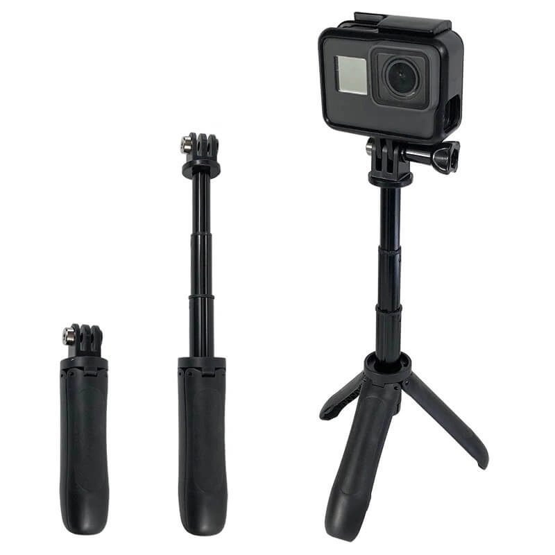 Mini Bastão de Mão Tripé para GoPro e Câmeras Compactas