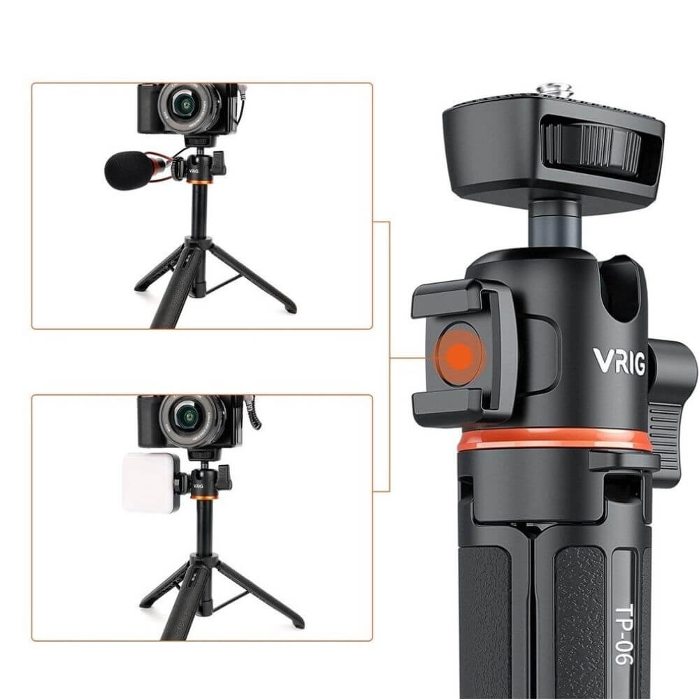Tripé e Bastão Extensível para Câmera Mirroless e Compactas - VRIG