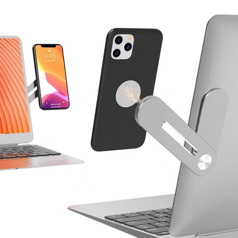 Suporte de Celular Magnético para Notebook em Alumínio