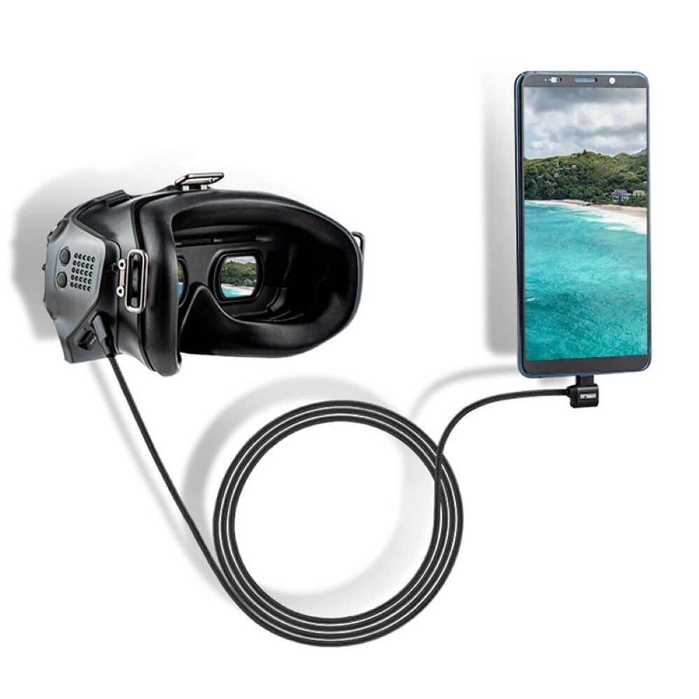 Cabo de Dados para DJI FPV Goggles em Celular com Entrada USB-C - StartRC (1,2m)