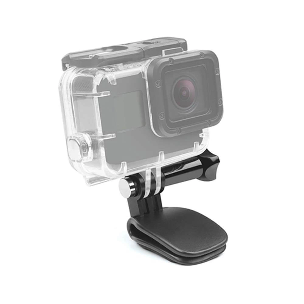 Suporte Clip Para GoPro e Câmeras Similares em Bonés e Alças de Mochila