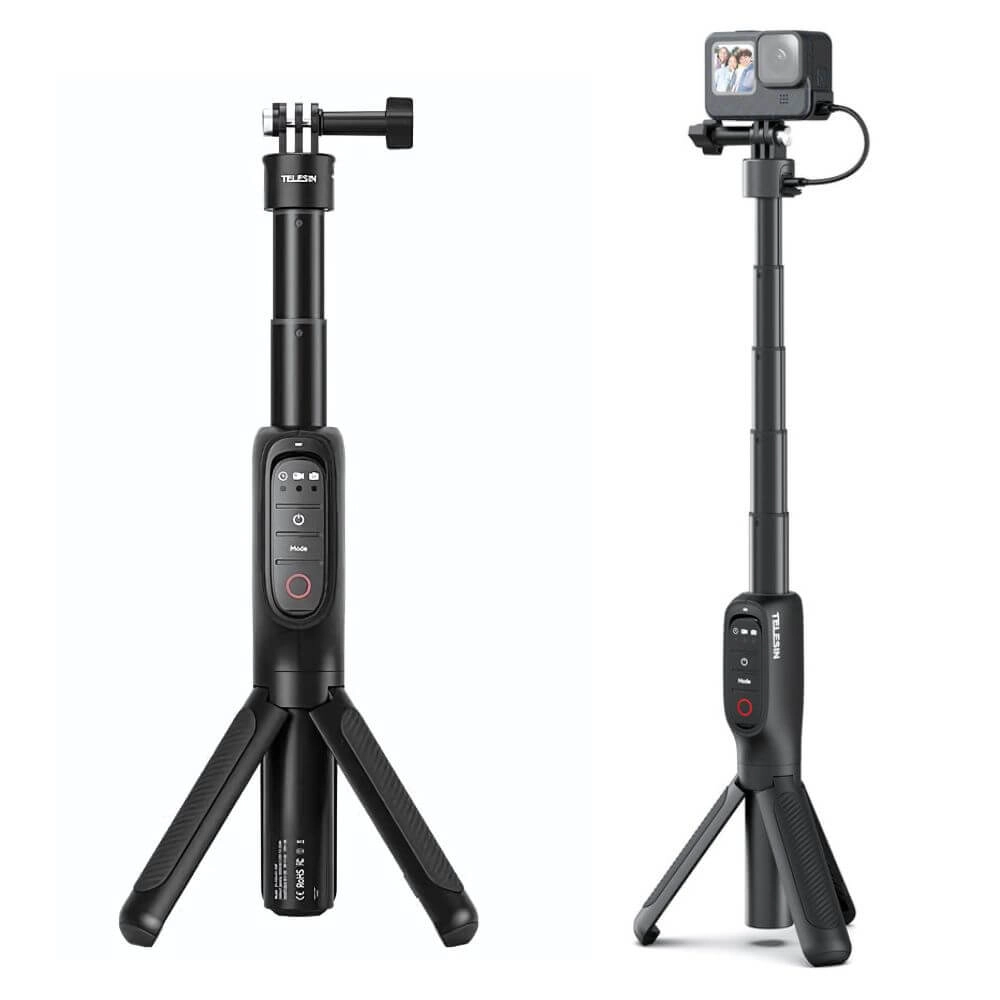 Bastão Extensor com Power Bank Integrado 5000mAh para GoPro - Telesin