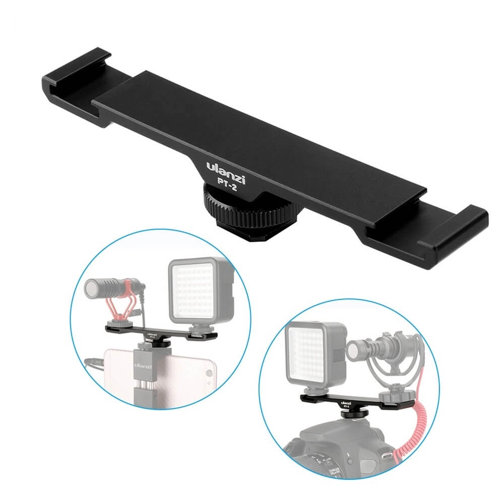 Suporte Extensor Duplo Adaptador de Sapata para Flash e Microfone - Ulanzi