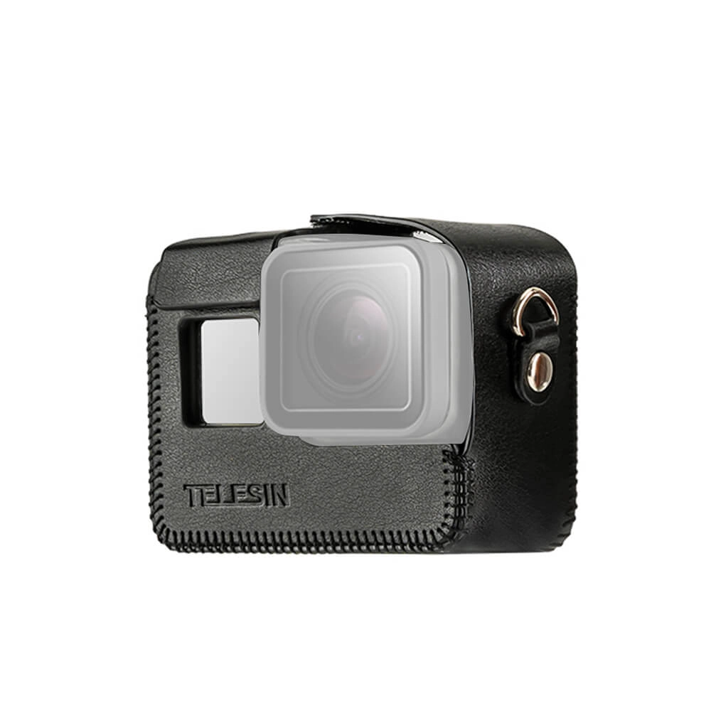 Case em Material Sintético para GoPro Hero 5 6 7 Black - Telesin Cor Preto