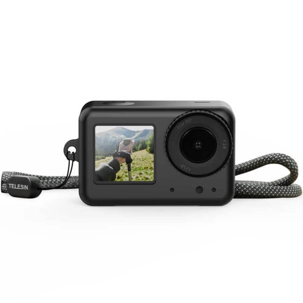Capa de Silicone para Câmera DJI Osmo Action 5 Pro / 4 / 3 - Telesin Cor: Preto
