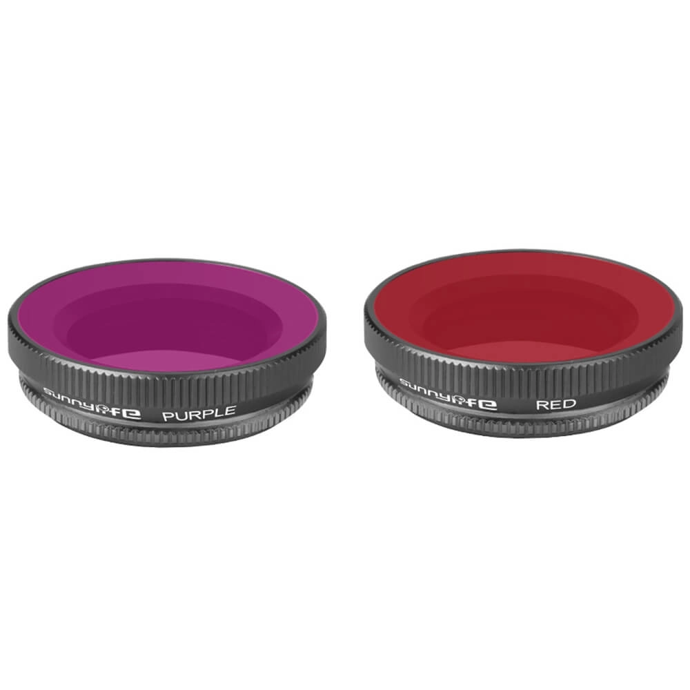 Filtros de Mergulho para DJI Osmo Action (1ª Versão) - Sunnylife (Vermelho + Magenta)