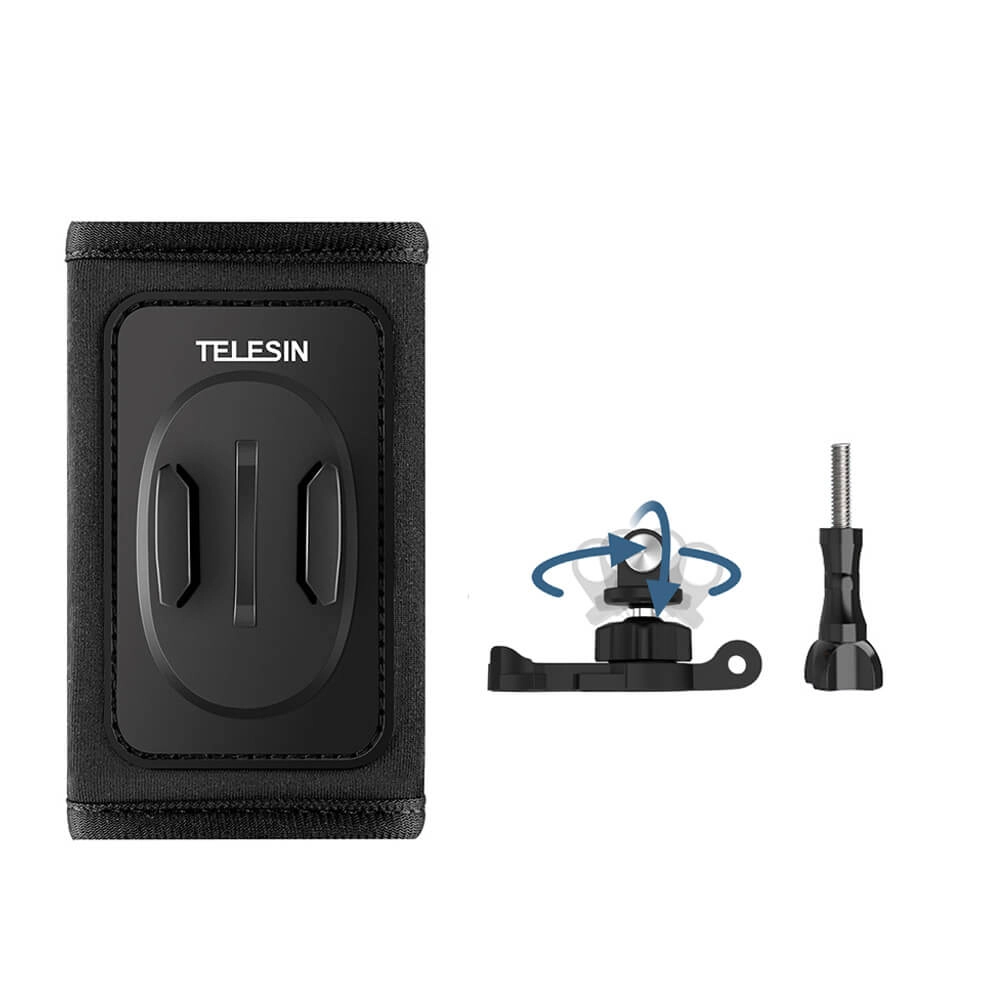Suporte GoPro para Alça de Mochila com Adaptador 360º - Telesin