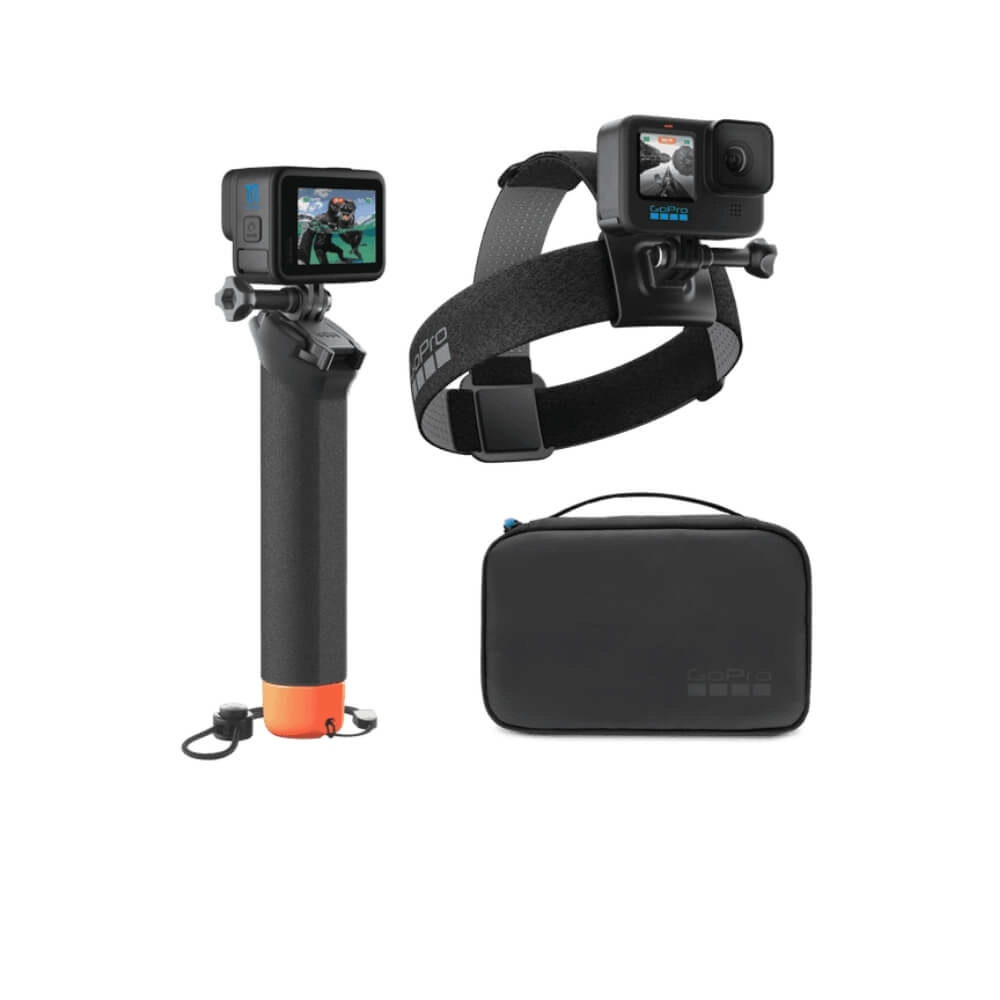 Kit Aventura GoPro - Suporte Cabeça + Clip + Bastão + Estojo - AKTES-003