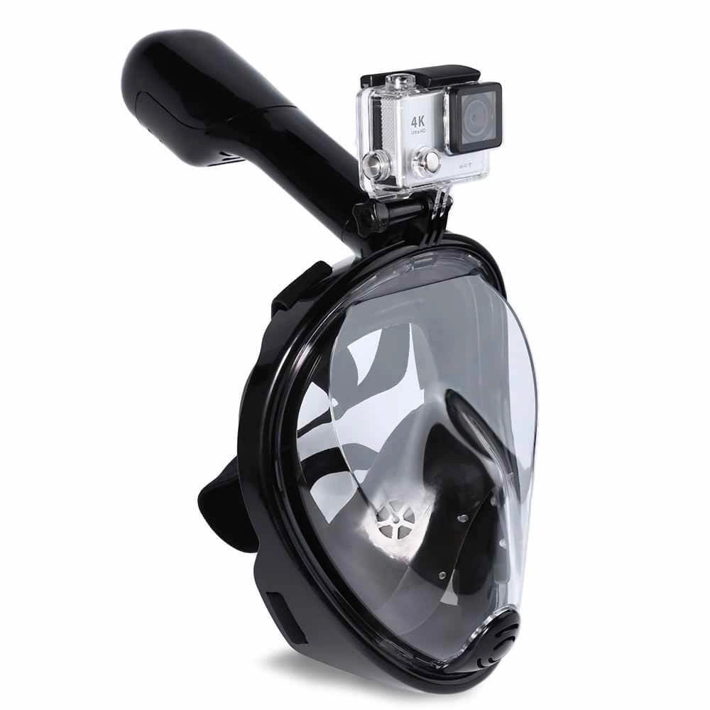 Máscara Mergulho Livre Snorkeling Full Face para GoPro Tamanho L/XL