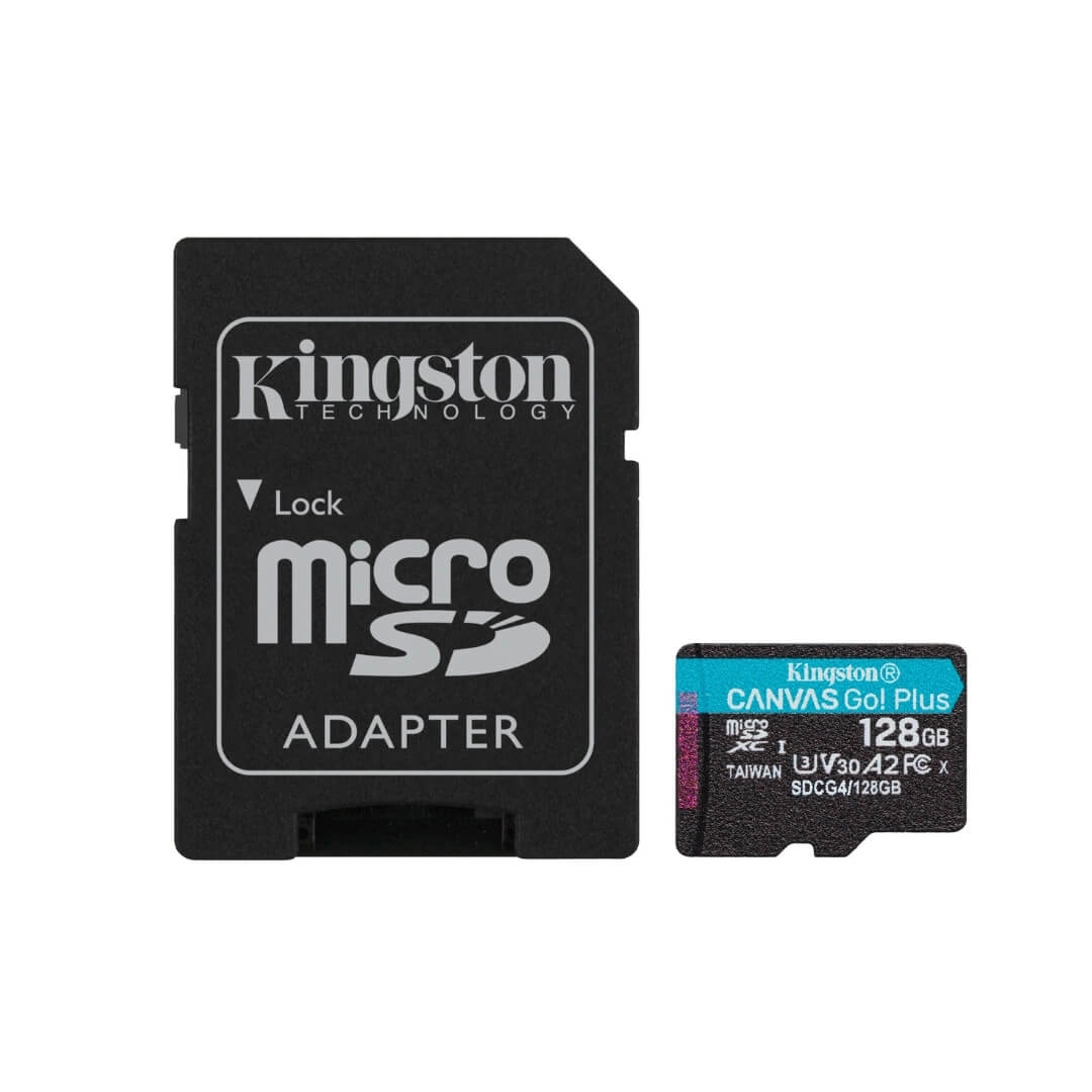 Cartão MicroSDXC 128GB Kingston Canvas Go! Plus UHS-I U3 V30 A2 200mb/s